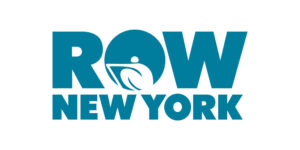 A blue logo of crow new york